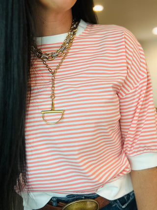 Jacy Striped Banded Top-Short Sleeves-Zenana-Motis & Co Boutique, Women's Fashion Boutique in Carthage, Missouri