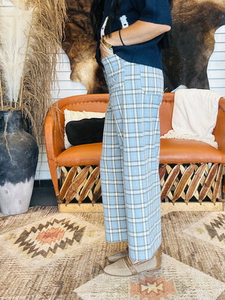 Aden Blue Plaid Cropped Pants-Pants-ee: some-Motis & Co Boutique, Women's Fashion Boutique in Carthage, Missouri