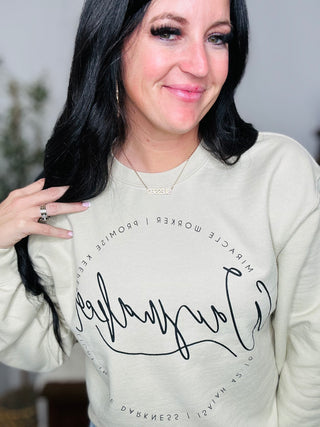 Waymaker Spiritual Graphic Sweatshirt-Pullovers-P&PD-Motis & Co Boutique, Women's Fashion Boutique in Carthage, Missouri