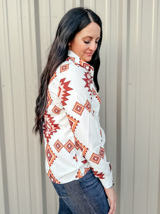 Annie Aztec Western Button Front Blouse-Blouses-Lucky & Blessed-Motis & Co Boutique, Women's Fashion Boutique in Carthage, Missouri