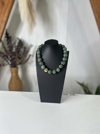 Savannah Chunky Olive Beaded Necklace-Necklace-What's Hot-Motis & Co Boutique, Women's Fashion Boutique in Carthage, Missouri