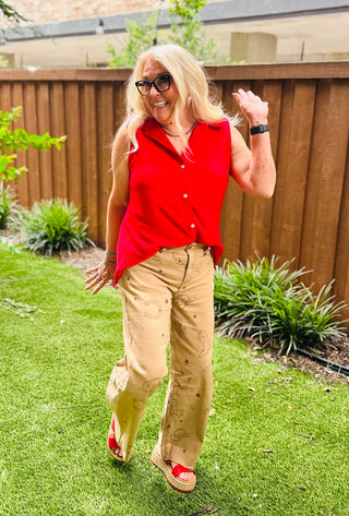 Marshall Western Print Twill Stretch Pants-Pants-EASEL-Motis & Co Boutique, Women's Fashion Boutique in Carthage, Missouri