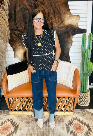 Richard Wide Leg Cuffed Jeans