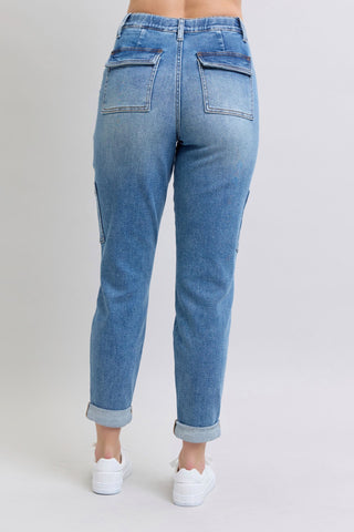 Clayton High Rise Cuffed Cargo Denim Jogger-Womens-Ave Shops-Motis & Co Boutique, Women's Fashion Boutique in Carthage, Missouri