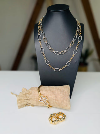 Yale Twisted Gold Hoops