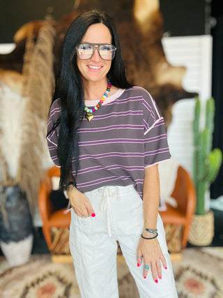 Jam Striped Boxy Top-Short Sleeves-ee: some-Motis & Co Boutique, Women's Fashion Boutique in Carthage, Missouri
