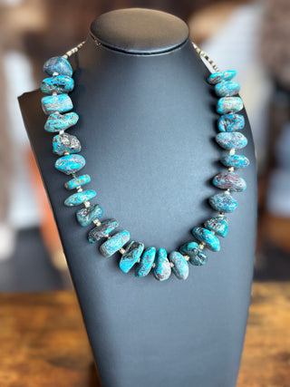 Mora Turquoise Nugget and Shell Necklace-Necklaces-Bijoux-Motis & Co Boutique, Women's Fashion Boutique in Carthage, Missouri
