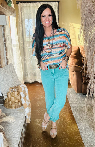 Aztec Daze Mesh Top-Short Sleeves-sterling kreek-Motis & Co Boutique, Women's Fashion Boutique in Carthage, Missouri