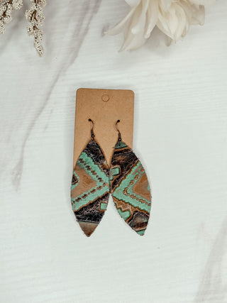 Cowboy Narrow Oval Leather Earrings-Earrings-RC-Motis & Co Boutique, Women's Fashion Boutique in Carthage, Missouri