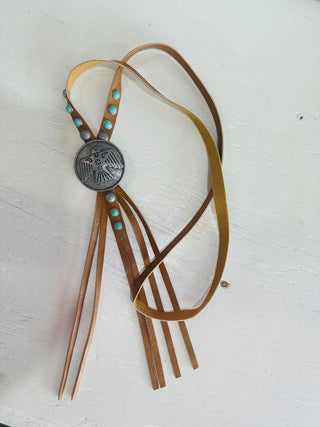 Leather Continent Fringe Tan Long Necklace-Necklaces-Western Elite-Motis & Co Boutique, Women's Fashion Boutique in Carthage, Missouri