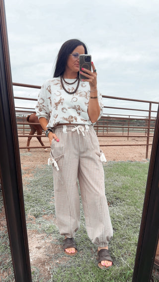 Beau Striped Woven Jogger Pants-Pants-Very J-Motis & Co Boutique, Women's Fashion Boutique in Carthage, Missouri