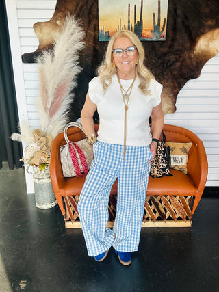 Carl Checkered Wide Leg Pants-Pants-Very J-Motis & Co Boutique, Women's Fashion Boutique in Carthage, Missouri