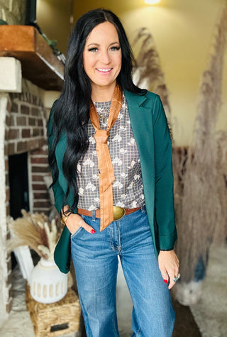 Grit and Grind Western Print Top-Short Sleeves-2 Fly-Motis & Co Boutique, Women's Fashion Boutique in Carthage, Missouri