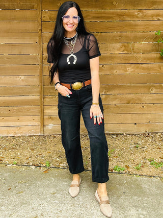 Brenda Basic Short Sleeve Mesh Top-Short Sleeves-Turquoise Haven-Motis & Co Boutique, Women's Fashion Boutique in Carthage, Missouri