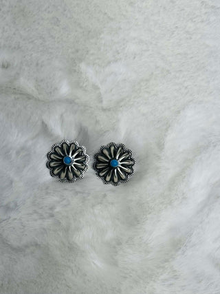 Dexter Sterling and Turquoise Stud Earring-Earrings-Motis & CO-Motis & Co Boutique, Women's Fashion Boutique in Carthage, Missouri
