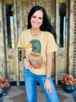 Mallard Bejeweled Duck Graphic Tee-Graphic Tees-Bohemian Cowgirl-Motis & Co Boutique, Women's Fashion Boutique in Carthage, Missouri