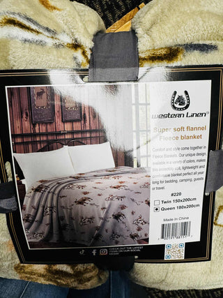 Twin Thick & Soft Western Fleece Blanket-Blankets-Western Linen-Motis & Co Boutique, Women's Fashion Boutique in Carthage, Missouri