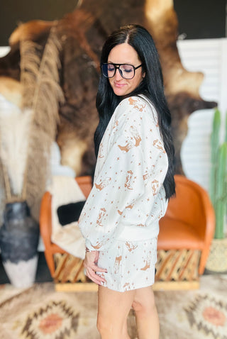 Cali Cowboy Boot Fleece Short Set-Sets-Urban Daizy-Motis & Co Boutique, Women's Fashion Boutique in Carthage, Missouri