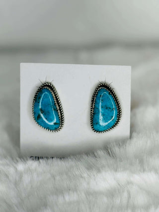 Donovan Turquoise Stud Earrings-Earrings-Touch of Gallop-Motis & Co Boutique, Women's Fashion Boutique in Carthage, Missouri