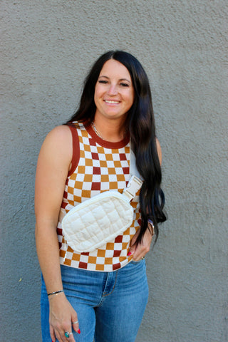 Keeping Score Checkered Tank-Tanks-Ave-Motis & Co Boutique, Women's Fashion Boutique in Carthage, Missouri