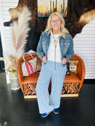 Carl Checkered Wide Leg Pants-Pants-Very J-Motis & Co Boutique, Women's Fashion Boutique in Carthage, Missouri