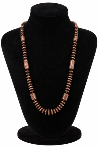 Trigger Copper Saucer and Barrel Bead Necklace-Necklaces-Western Elite-Motis & Co Boutique, Women's Fashion Boutique in Carthage, Missouri