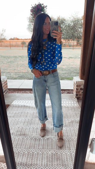 Kickoff Polka Dot Long Sleeve Mesh