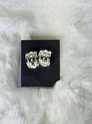 Tahe Etched Sterling Siver Hoop Earrings-Earrings-Touch of Gallop-Motis & Co Boutique, Women's Fashion Boutique in Carthage, Missouri