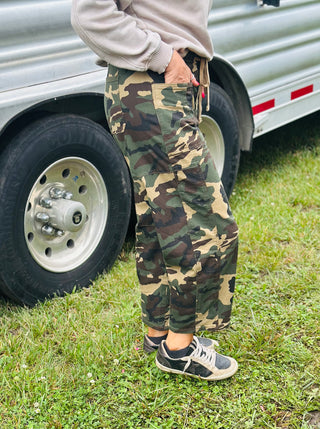 Bender Risen Barrel Camo Pants-Pants-Risen-Motis & Co Boutique, Women's Fashion Boutique in Carthage, Missouri
