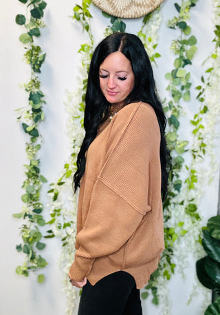 Elva Oversized Camel Sweater-Sweaters-Zenana-Motis & Co Boutique, Women's Fashion Boutique in Carthage, Missouri