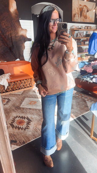 Clara Cowboy Print Sweatshirt