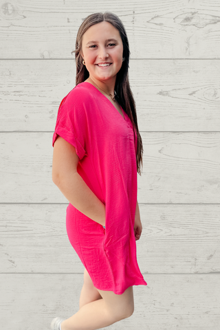 Kris Krinkle Pink Knit Dress-Dresses-staccato-Motis & Co Boutique, Women's Fashion Boutique in Carthage, Missouri