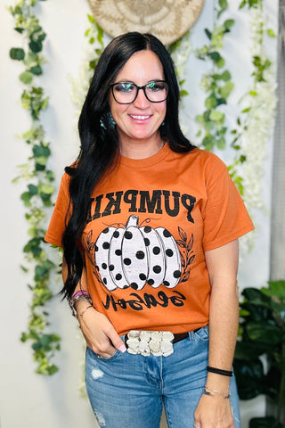 Polka Dot Pumpkin Season Graphic Tee-Graphic Tees-P&PD-Motis & Co Boutique, Women's Fashion Boutique in Carthage, Missouri