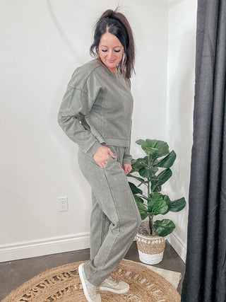 Laid Back Mineral Wash Oversized Pullover Olive-Pullovers-Zenana-Motis & Co Boutique, Women's Fashion Boutique in Carthage, Missouri