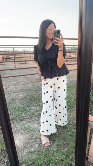 Nico Polka Dot Wide Leg Pants-Pants-Jodifl-Motis & Co Boutique, Women's Fashion Boutique in Carthage, Missouri