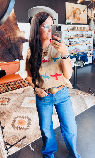 Carlie Cowboy Things Boxy Tee-Graphic Tees-Varsity Rodeo-Motis & Co Boutique, Women's Fashion Boutique in Carthage, Missouri