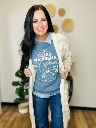 Cowboy Club Graphic Pullover-graphic Sweatshirt-Tres Bien-Motis & Co Boutique, Women's Fashion Boutique in Carthage, Missouri