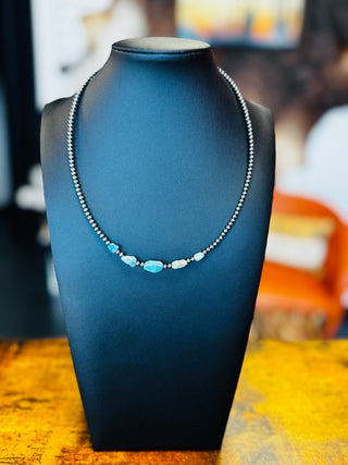 Mesa Golden Hills Turquoise and Pearl Necklace