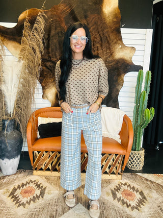 Aden Blue Plaid Cropped Pants-Pants-ee: some-Motis & Co Boutique, Women's Fashion Boutique in Carthage, Missouri