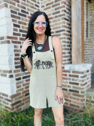 Fence Chats Western Linen Romper-Shorts-2 Fly-Motis & Co Boutique, Women's Fashion Boutique in Carthage, Missouri