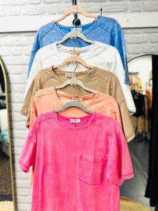 Keep It Simple Pocket Tee Peach-Short Sleeves-Very J-Motis & Co Boutique, Women's Fashion Boutique in Carthage, Missouri