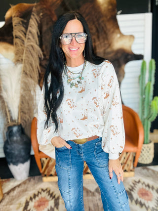 Cali Cowboy Boot Fleece Short Set-Sets-Urban Daizy-Motis & Co Boutique, Women's Fashion Boutique in Carthage, Missouri