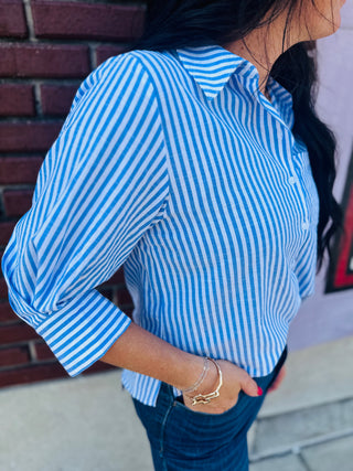 Ivy Striped Button Down Top-Tops-Jodifl-Motis & Co Boutique, Women's Fashion Boutique in Carthage, Missouri