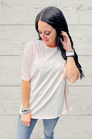 Ivy Oversized Zenana Boyfriend Tee Cream Pink-Short Sleeves-Zenana-Motis & Co Boutique, Women's Fashion Boutique in Carthage, Missouri