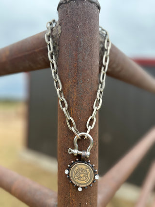 Lucky Horseshoe Coin Necklace-Necklaces-V2-Motis & Co Boutique, Women's Fashion Boutique in Carthage, Missouri