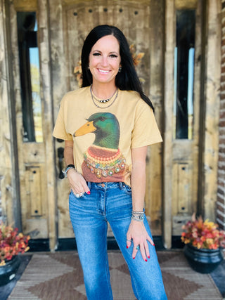 Mallard Bejeweled Duck Graphic Tee-Graphic Tees-Bohemian Cowgirl-Motis & Co Boutique, Women's Fashion Boutique in Carthage, Missouri