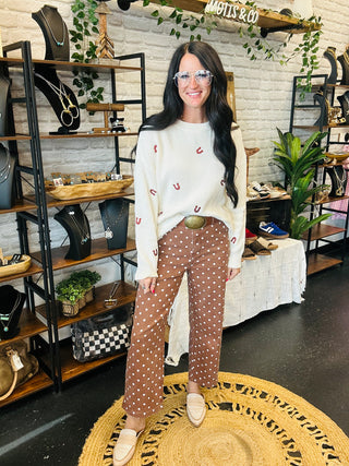 Ada Horseshoe Embroidery sweater-Sweaters-24th-Motis & Co Boutique, Women's Fashion Boutique in Carthage, Missouri