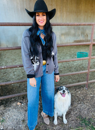Black Baldy Cattle Cardigan-Cardigans-2 Fly-Motis & Co Boutique, Women's Fashion Boutique in Carthage, Missouri