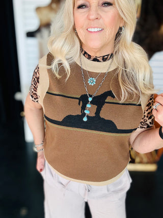 VEST IN THE WEST-Short Sleeves-POL-Motis & Co Boutique, Women's Fashion Boutique in Carthage, Missouri