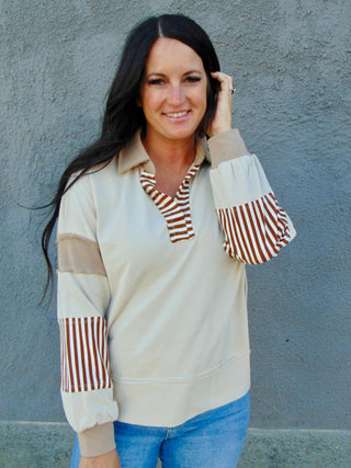 Brynn Stripe Color-Block Sweatshirt-Long Sleeves-Jodifl-Motis & Co Boutique, Women's Fashion Boutique in Carthage, Missouri